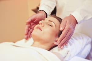 Lady receiving reiki